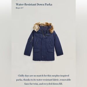 Polo by Ralph Lauren Blue Water-Resistant Down Parka